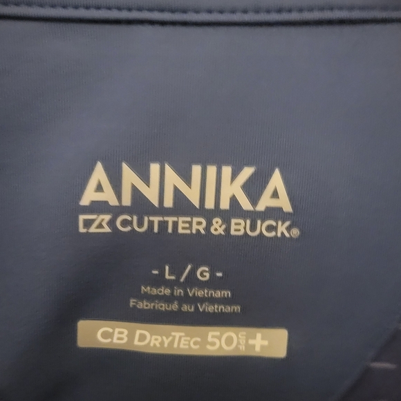 Annika Womens Blue Patterned Sleeveless Golf Top. Quarter Zip. Size L - Picture 4 of 5